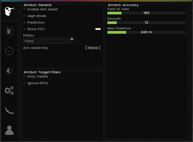 Fivesense in-game menu